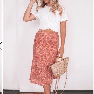 Esther & Co Alexie Spotted Midi Skirt